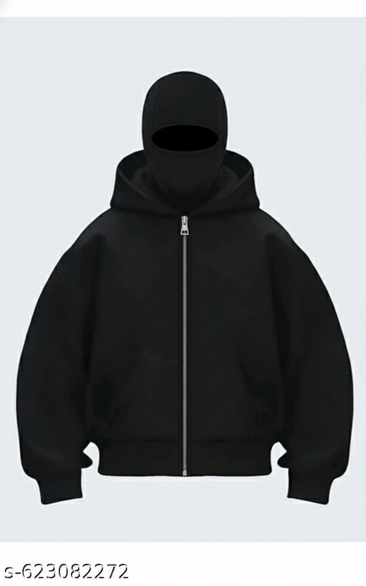 Men's Full Sleeves Zipper Hoodie with Mask